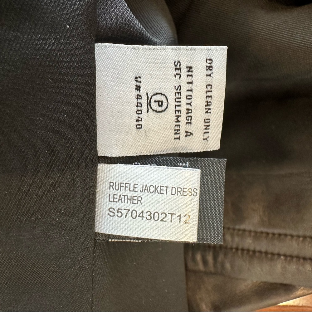 DVF Black Ruffle Leather Jacket - Picture 9 of 9